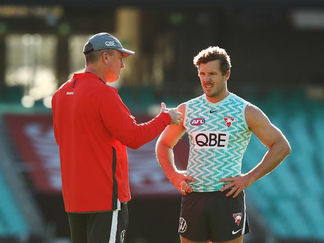 Parker had to watch from the sidelines for a large chunk of the Swans’ successful season. Picture: Brett Costello