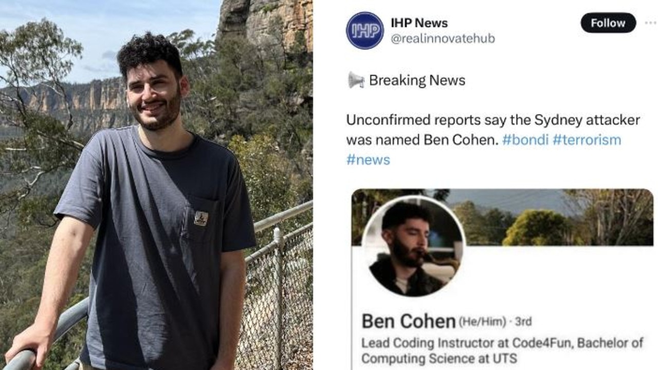 Benjamin Cohen was wrongly identified as the perpetrator of the Bondi Junction attack.