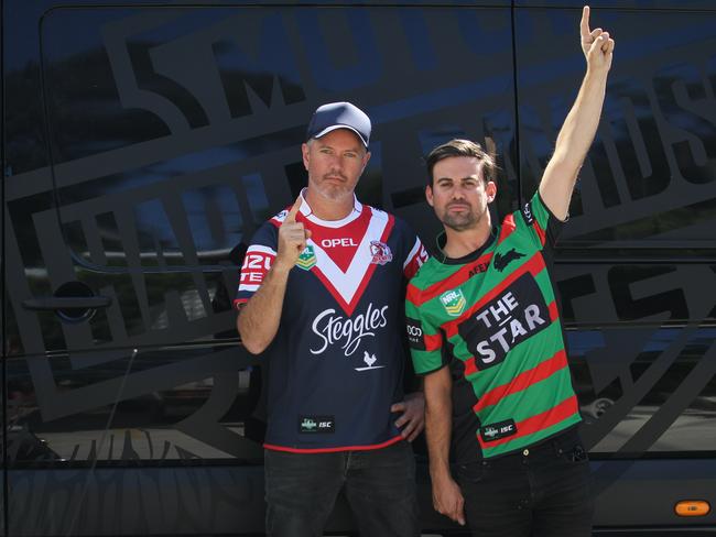 Pat Davern and Phil Jamieson wearing their true colours. Picture: supplied.