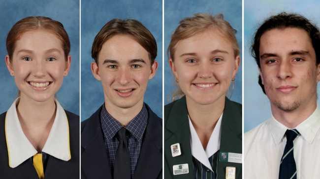 HIGH ACHIEVERS: Adrienna Halpin, Luke Bindon, Grace Thomas and Josh Lloyd all graduated with impressive ATARs