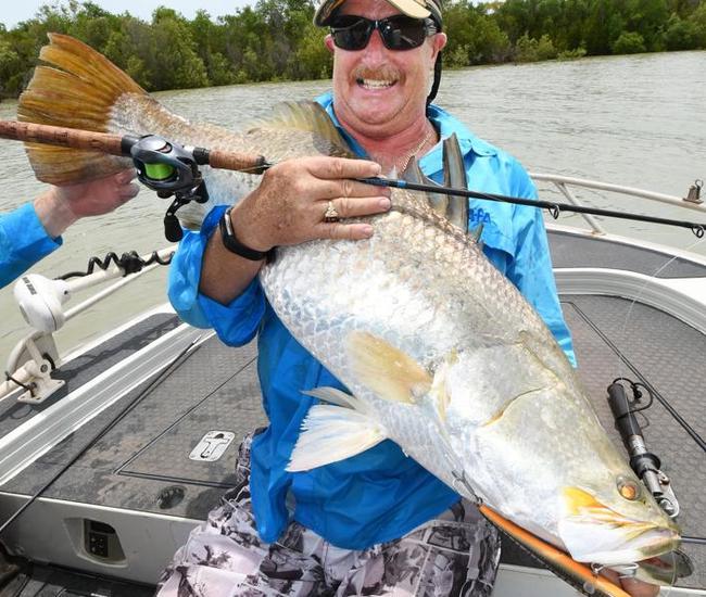 Warren de With put Team NAFA in front on the first day with this silver 102cm barra.