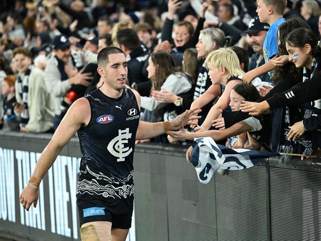 Jacob Weitering is the linchpin of Carlton's backline. Picture: Daniel Pockett/Getty Images