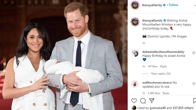 The Royal Family official Instagram page post.