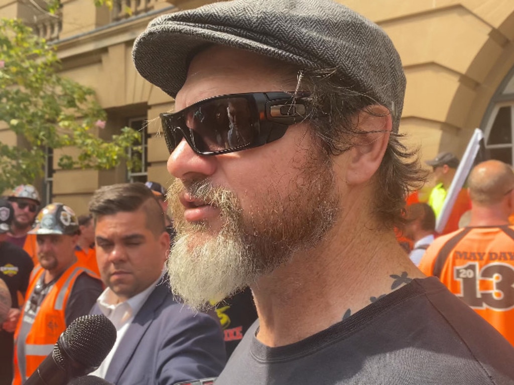 Jade Ingham at Tuesday's rally in Brisbane's city centre.