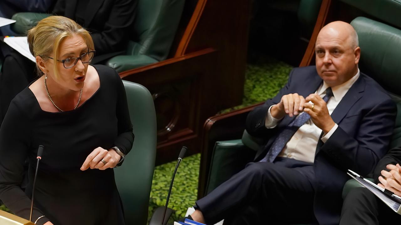 Premier Jacinta Allan (left) was reportedly not aware of the tax which was announced by Treasurer Tim Pallas (right) on Tuesday. Picture: NCA NewsWire/Luis Enrique Ascui