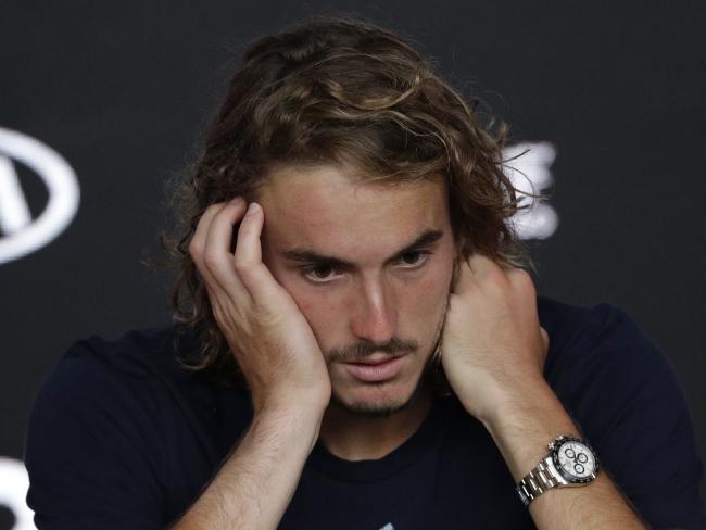 Rising star Stefanos Tsitsipas was crestfallen following his defeat to Rafael Nadal.