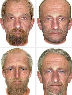 These age progression images of murder suspect John Victor Bobak were released by police. Picture: Supplied