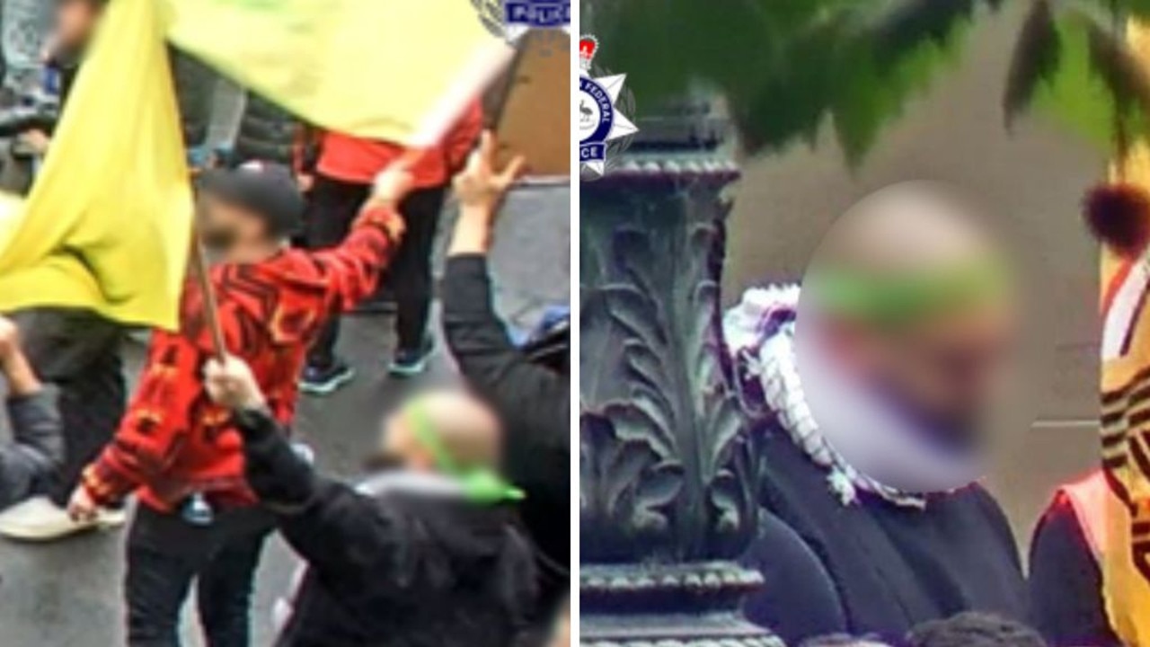 Protester allegedly waves terrorist flag