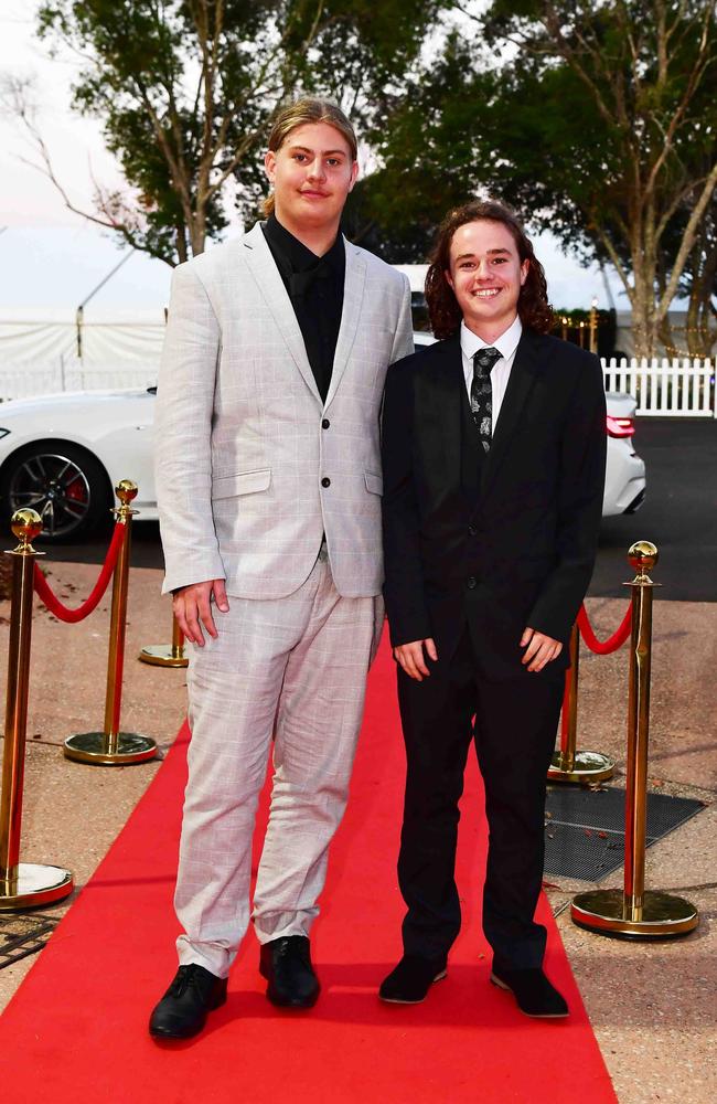 Kobi Adams and Isaac Tanner at year 12 formal, Unity College. Picture: Patrick Woods.