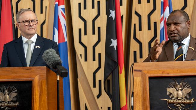 Anthony Albanese was the first Australian Prime Minister to visit PNG in January, when he met with Papua New Guinea Prime Minister James Marape in Port Moresby. Picture: PMO,