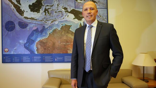 Home Affairs Minister Peter Dutton in Parliament House, Canberra. Picture: Gary Ramage