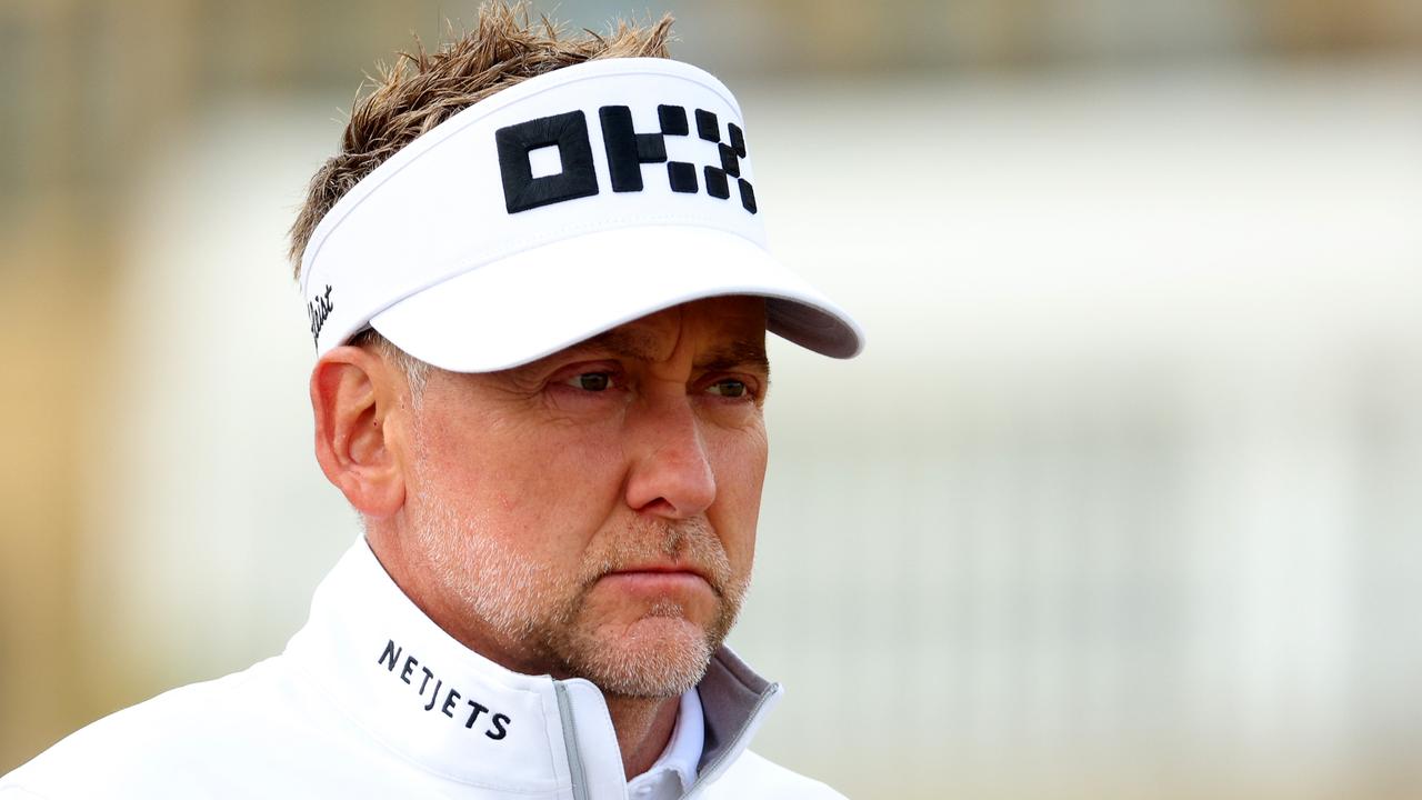 ST ANDREWS, SCOTLAND - JULY 14: Ian Poulter of England looks on from the third hole during Day One of The 150th Open at St Andrews Old Course on July 14, 2022 in St Andrews, Scotland. (Photo by Andrew Redington/Getty Images)