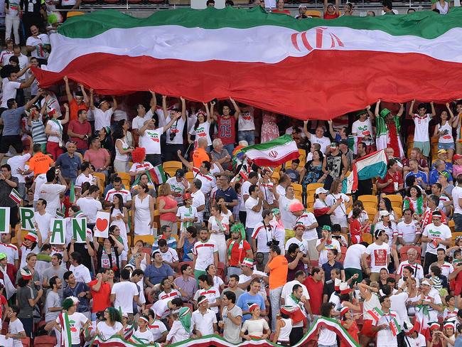 Iranian fans show their support.