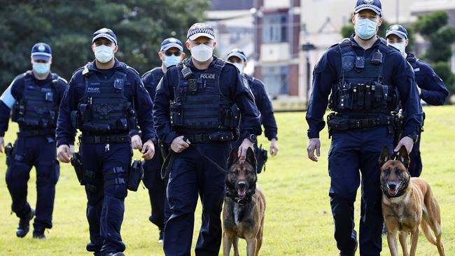 Police patrol Victoria Park. Picture: Tim Hunter