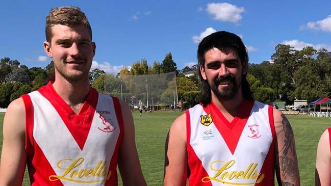 Birdwood's Jordan Sadler (left) has been a standout for the Roosters. Picture: Birdwood Football Club