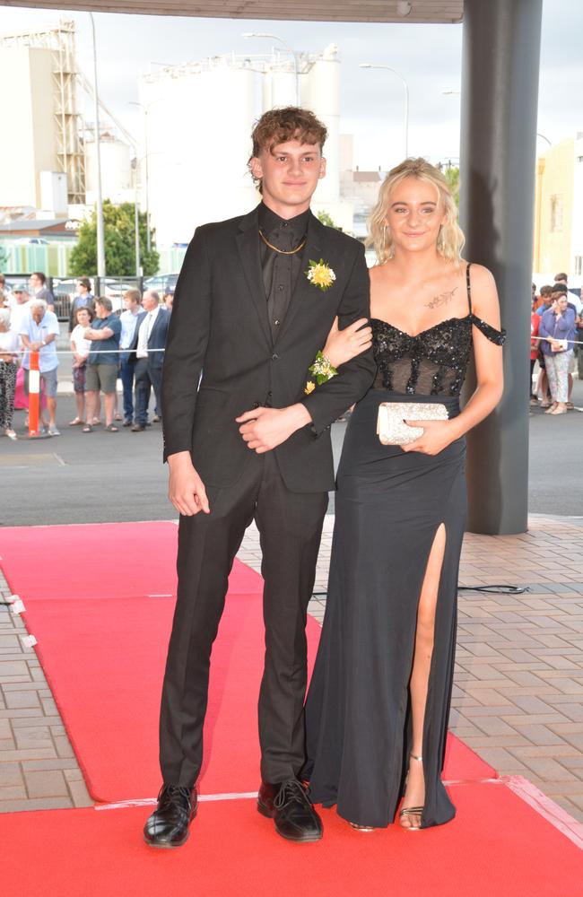 Toowoomba school formals. At the 2023 St Ursula's College formal is graduate Jasmine Stewart with her partner Kaidan Sack. Picture: Rhylea Millar