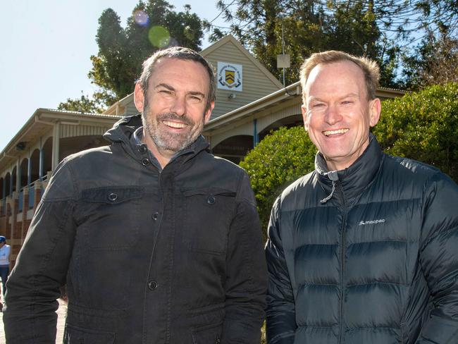 Simon Hinneberg (left) and Sean McBride. Toowoomba Grammar School and Downlands College rugby. The annual O'Callaghan Cup was held at Toowoomba Grammar. Saturday August 19, 2023