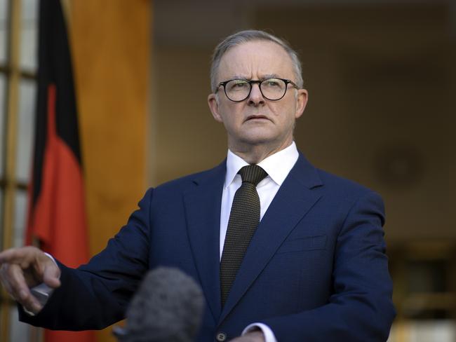 Prime Minister Anthony Albanese revealed the former prime minister gave himself five portfolios. Picture: NCA NewsWire / Gary Ramage