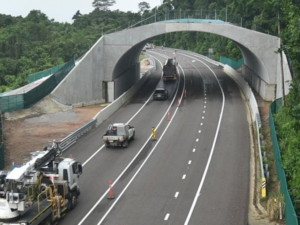 The completed 40.724 million cassowary crossing over the Bruce Highway near El Arish. Picture: TMR