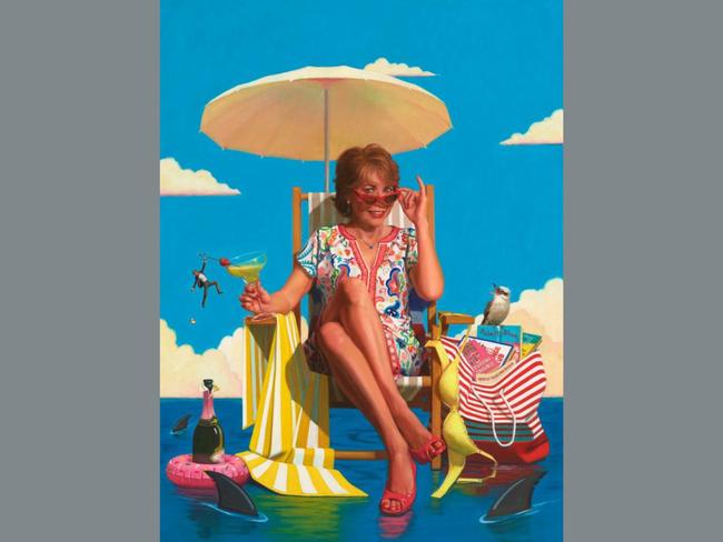 Lette loose by Sally Ryan depicts Puberty Blues author Kathy Lette. Picture: Sally Ryan, Archibald 2025, Photo: Art Gallery of New South Wales, Jenni Carter