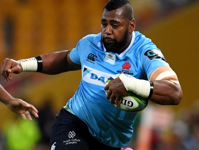 Waratahs winger Taqele Naiyaravoro in action against the Reds.