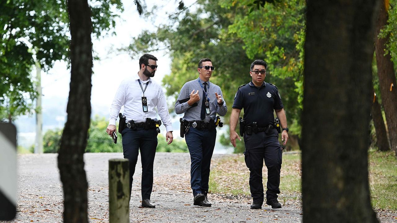 Police at Rudyard St after a man, 52, died in hospital after bashing in the area, in Inala Brisbane. Picture: Lyndon Mechielsen/Courier Mail