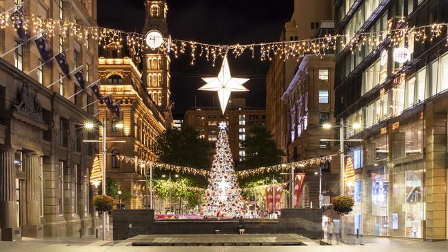 Christmas cheer in the city at Martin Place in 2021. Picture: Monique Harmer