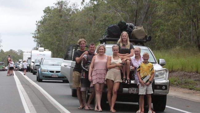 The Smith family is stranded at Tiaro. Picture: Supplied