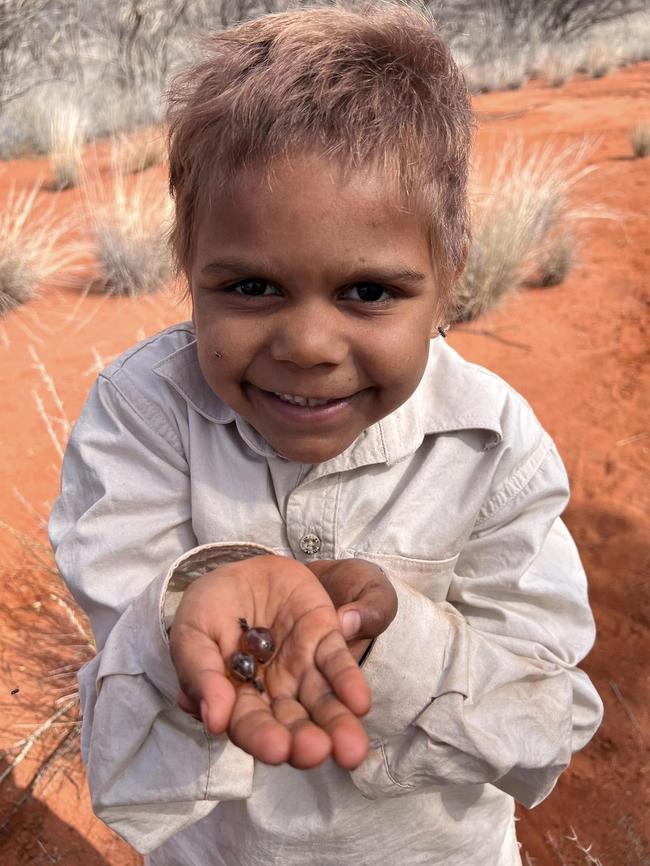 The Central Land Council took Mutitjulu School students on several outback excursions to look for tracks, burrows and bush foods. Picture: Department of Education