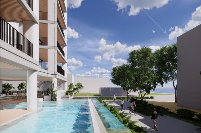 Artist impressions of a proposed 14-storey tower planned for Palm Beach by H&amp;F Property Group. Picture: Supplied