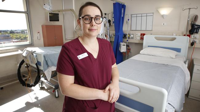 Karlee Robson is an infectious diseases nurse based in Royal Melbourne Hospital’s Infectious Disease ward. Picture: David Caird