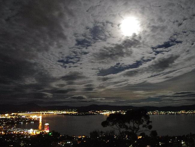 The supermoon beams above River Derwent. Reader’s picture from ANDREW LIDNER