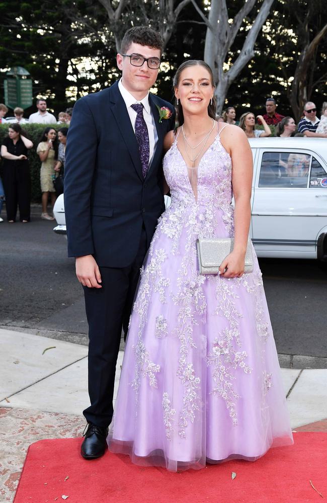 Jett Calliaghan and Hayley Czerwinski at Centenary Heights State High School formal. Picture; Patrick Woods.