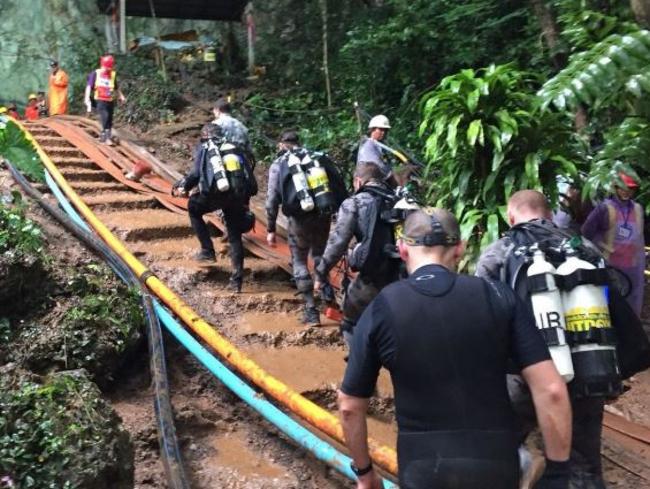 Australian Federal Police help in the rescue mission.