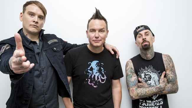 Blink-182 released two albums with Matt Skiba, left. Picture: supplied by Mushroom Group.