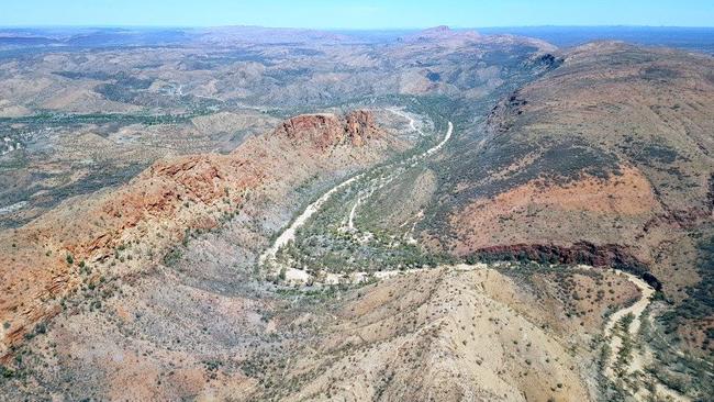 The east MacDonnell Ranges, the region which Mr Taylor crashed his helicopter in 2018. Picture: IAN DOWNES