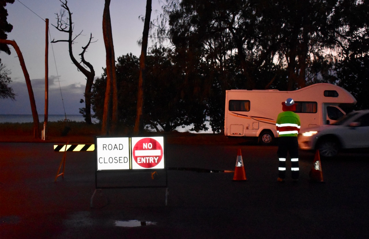 The Esplanade road was closed from about 6am, reopening from about 7am. Picture: Isabella Magee