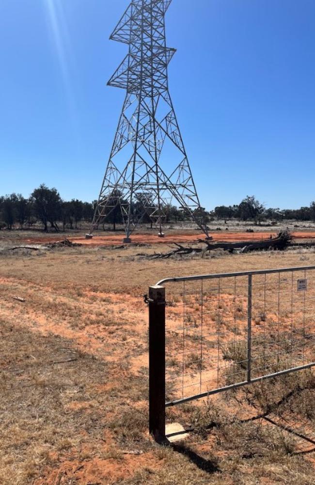 A photo appears to show easy public access to a Project EnergyConnect transmission tower build. Picture: Supplied