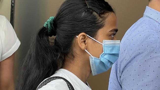 Asmita Pandey leaves Parramatta Local Court after pleading guilty to four counts of assault at Estia Health aged care centre, Epping.