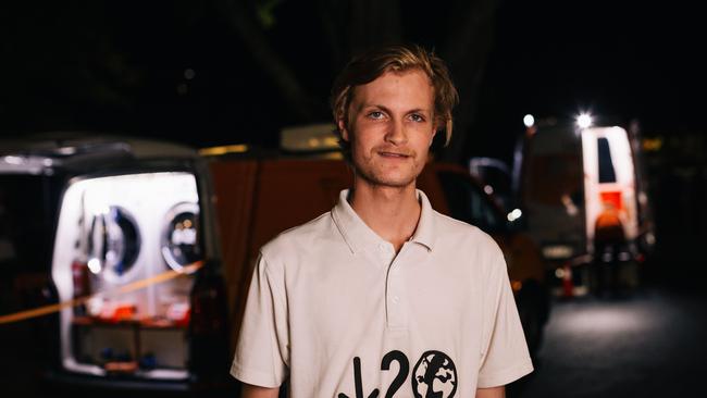 The 21-year-old drives his van four nights a week to cook food for the homeless.