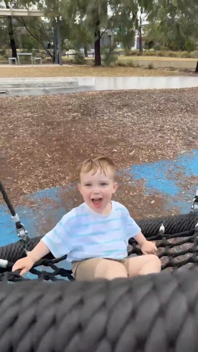 Harlyn Hurford playing in the park before his cancer diagnosis