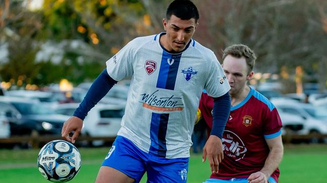 Ameer Sulaiman takes control of the ball for Rockville Rovers. Picture: DSL Photography