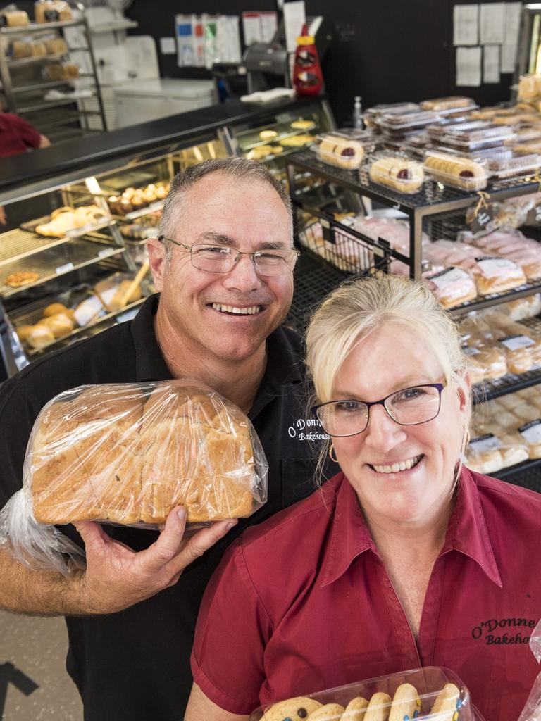 Brenden and Robyn O'Donnell of O'Donnell’s Bakehouse are thrilled to be named the best bakery in The Chronicle's 2021 Best of Toowoomba series. Picture: Kevin Farmer