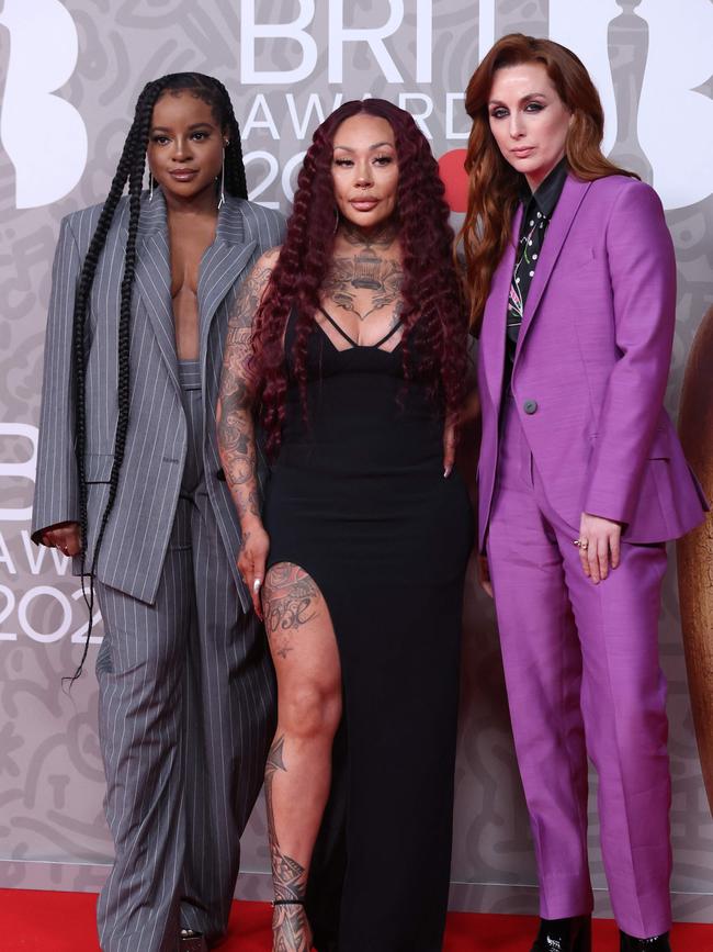 Keisham, Mutya and Siobhan at last year’s BRIT Awards. Picture: Isabel Infantes / AFP