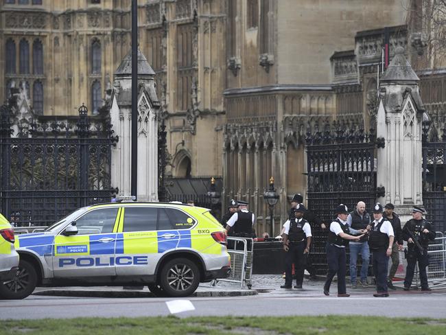 The alleged assailant has been shot by police. Picture: Victoria Jones/PA via AP