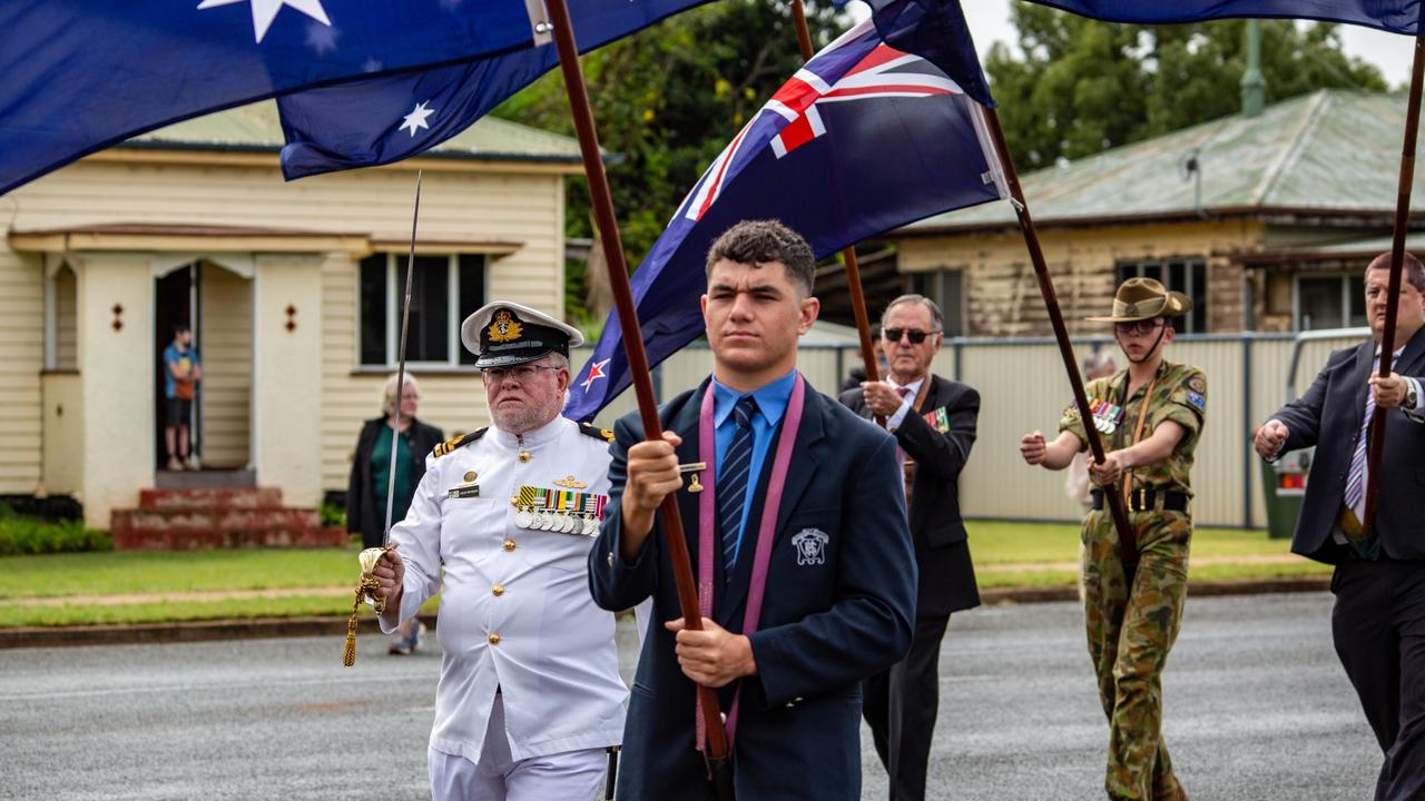 Joe Meikle at the 2022 Kingaroy Anzac Day March. Picture: Dominic Elsome