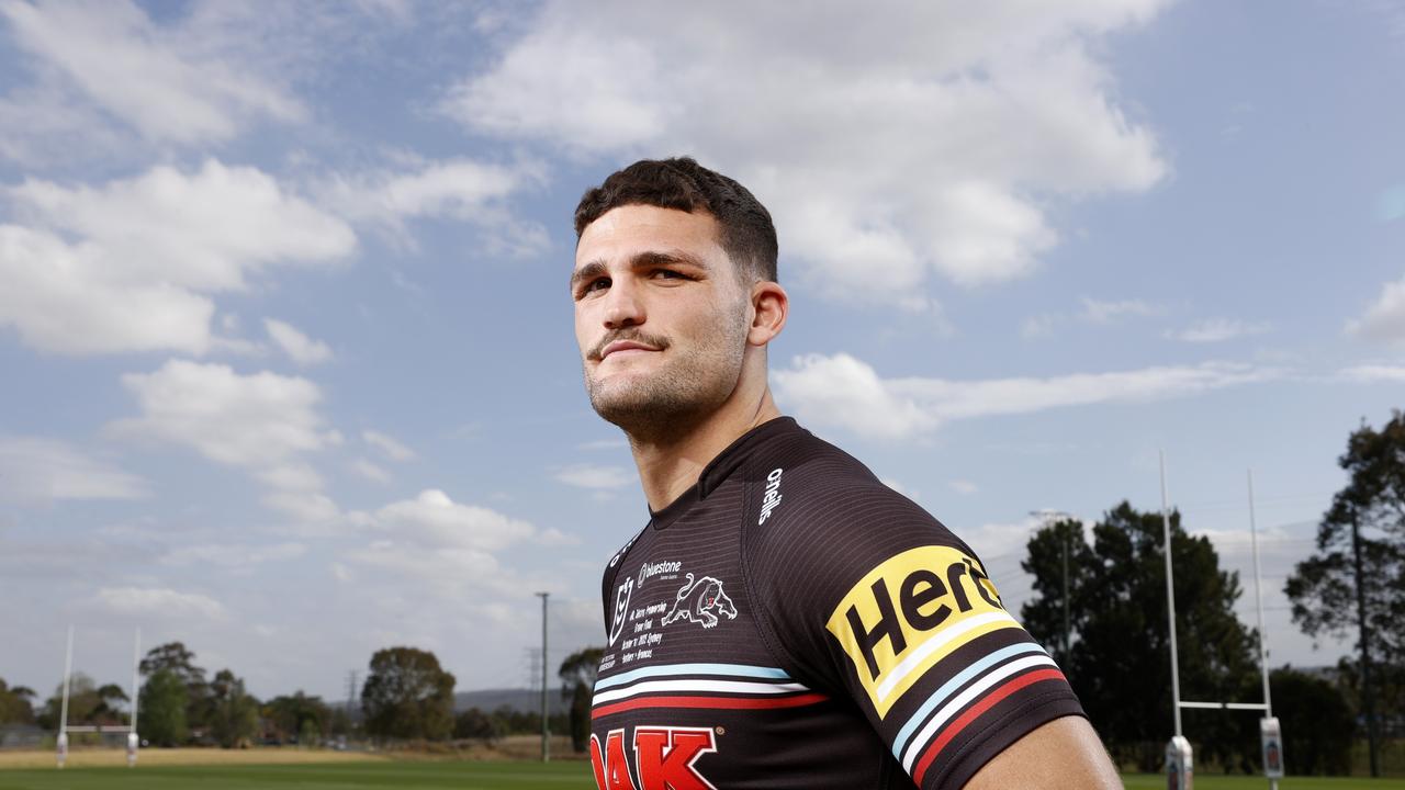 DAILY TELEGRAPH SEPTEMBER 26, 2023. Nathan Cleary ahead of the Penrith Panthers grand final against the Broncos. Picture: Jonathan Ng