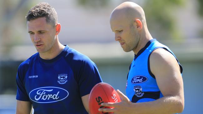 Joel Selwood and Gary Ablett at Geelong training. We will see them back together on the field in Round 1?