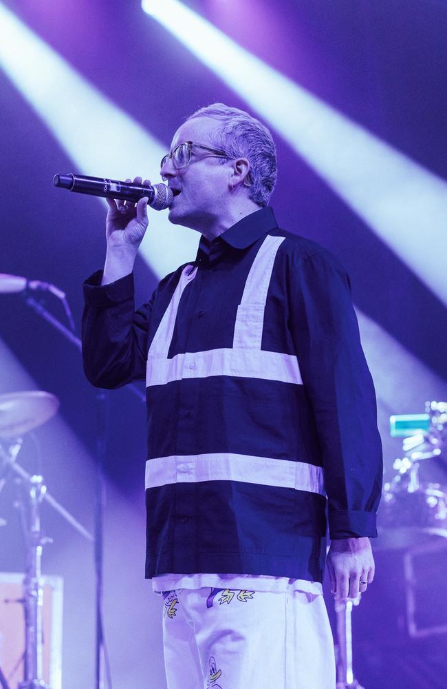 Alexis Taylor as Hot Chip play Brisbane. Picture: Mitch Lowe/The Princess Theatre