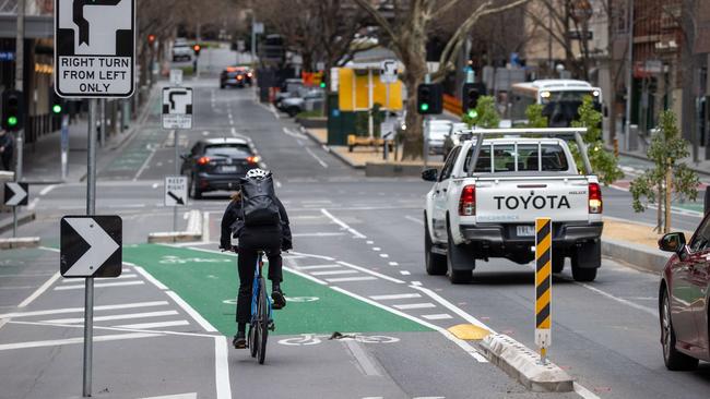 Victorian Chamber of Commerce and Industry chief executive Paul Guerra said the protected lanes were contributing to negative perceptions about the city. Picture: Jason Edwards